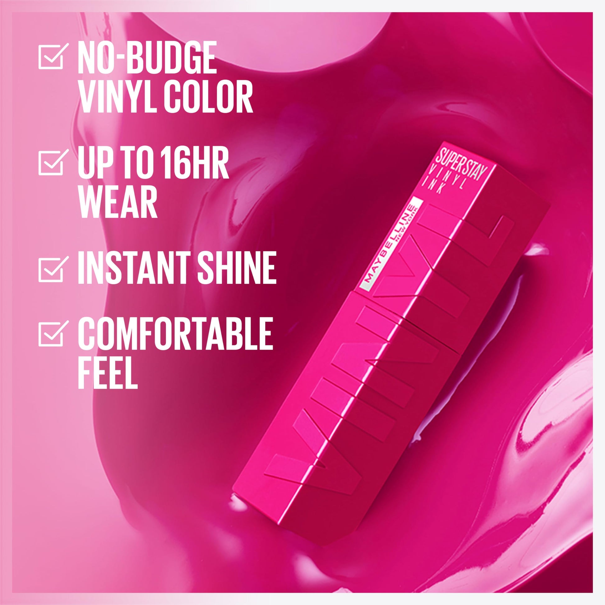 MAYBELLINE Super Stay Vinyl Ink Longwear No-Budge Liquid Lipcolor Make Up, Highly Pigmented Color