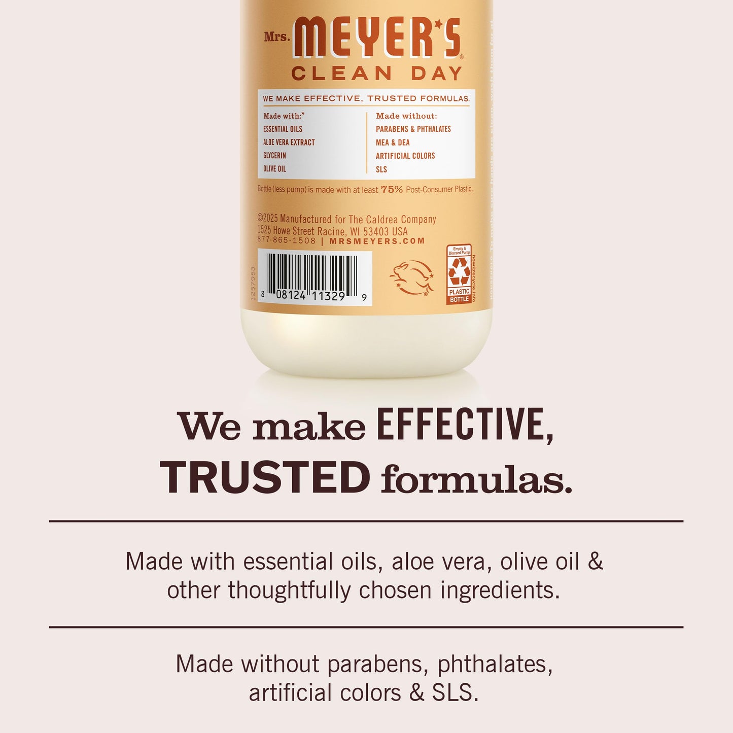 MRS. MEYER'S CLEAN DAY Hand Soap, Oat Blossom, 12.5 Fl Oz Bottle - 3 Pack
