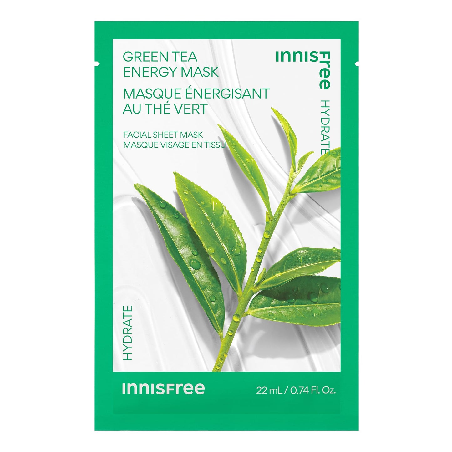 innisfree Green Tea Energy Mask | Korean Sheet Mask with Hydrating Serum for Soothing, Brightening