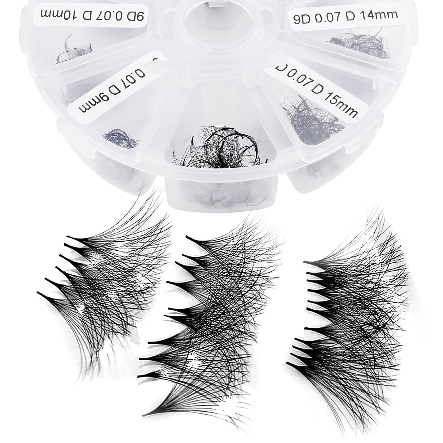 Premade Fans for Eyelash Extension: 8D, Wendy Lashes, Handmade Fans, Pre-made, For Lash-Artists, D, 9-16mm