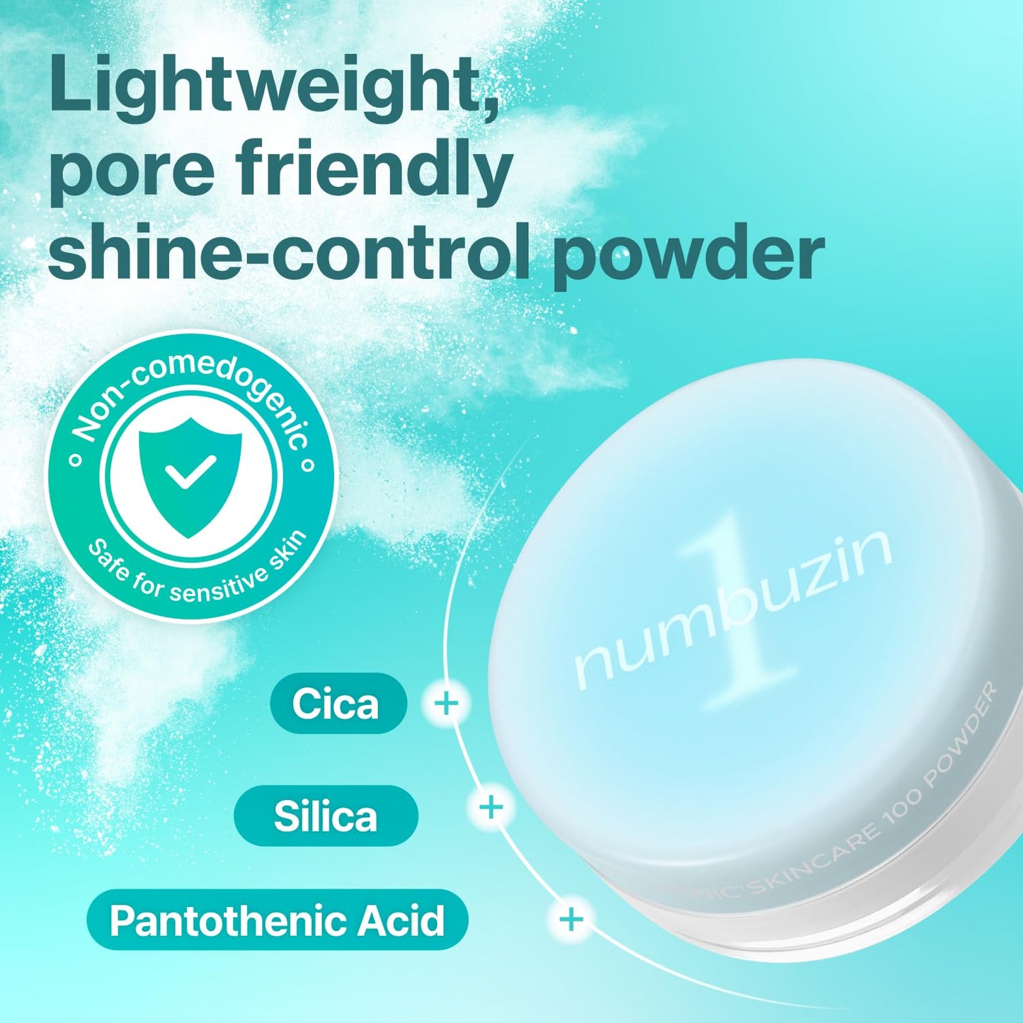 numbuzin No.1 Powder | Pantothenic Skincare 100 Powder | 24H Long-Lasting Finish | Silica +