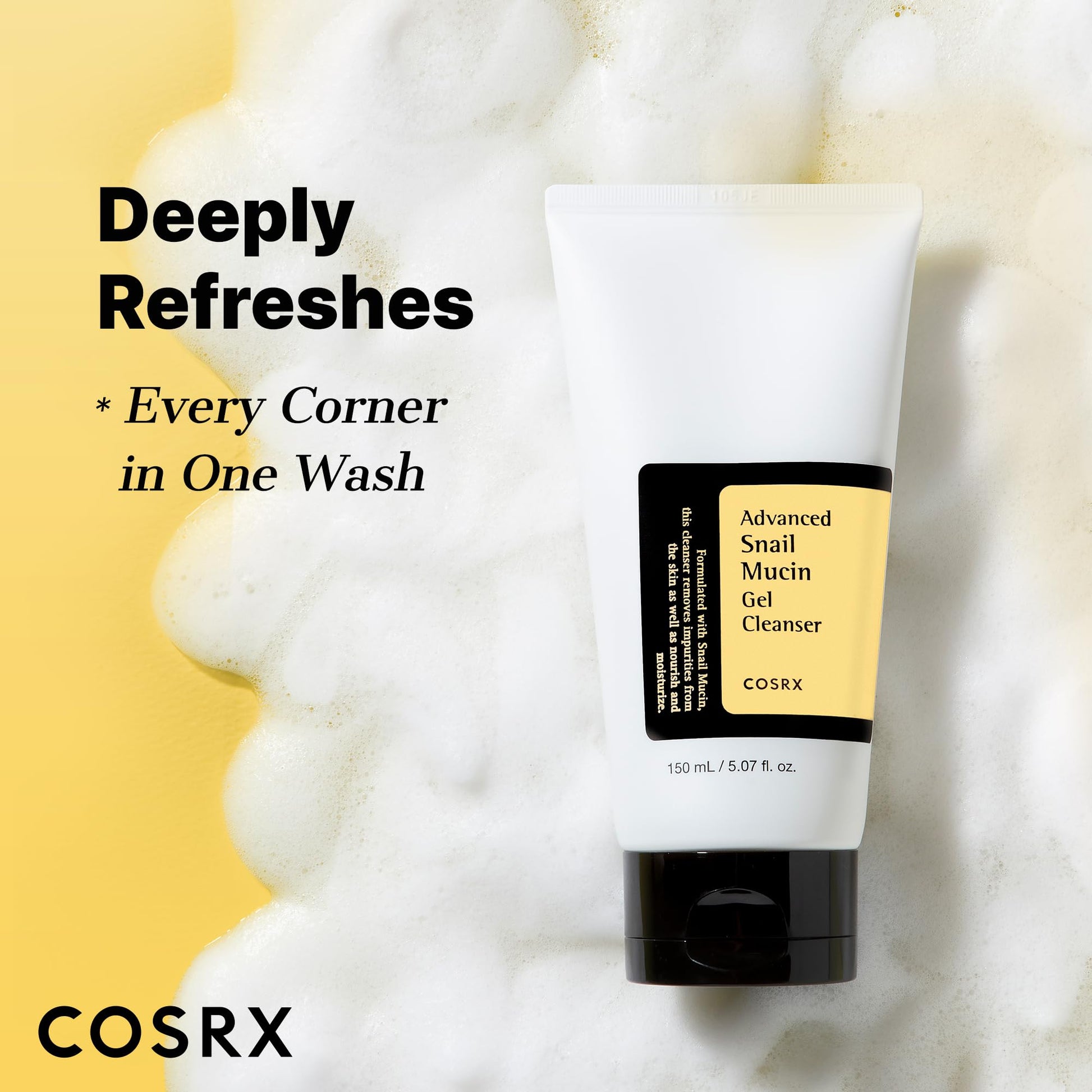 COSRX Advanced Snail Mucin Gel Cleanser for Dull, Sensitive Skin 5.07 oz.