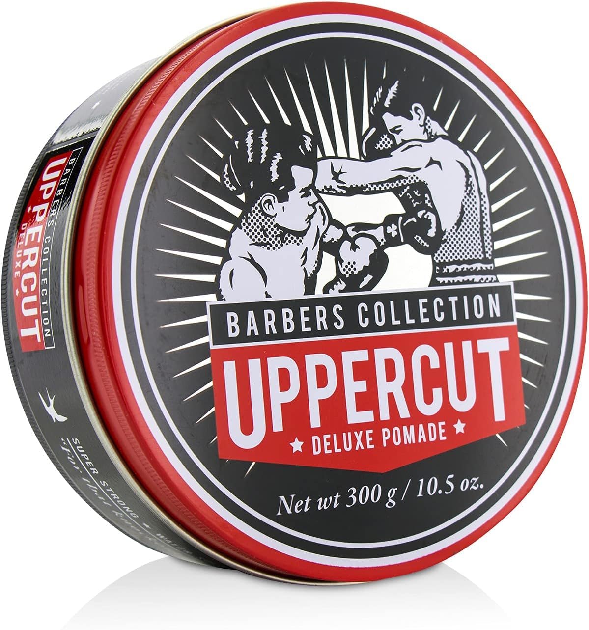 Uppercut Deluxe Barbers Collection Deluxe Pomade, 10.5 oz / 300g - Strong Hold, High Shine Hair Pomade – Water-Based, Easy Washout – Classic Barber Styling for Slick Backs, Side Parts & Pompadours