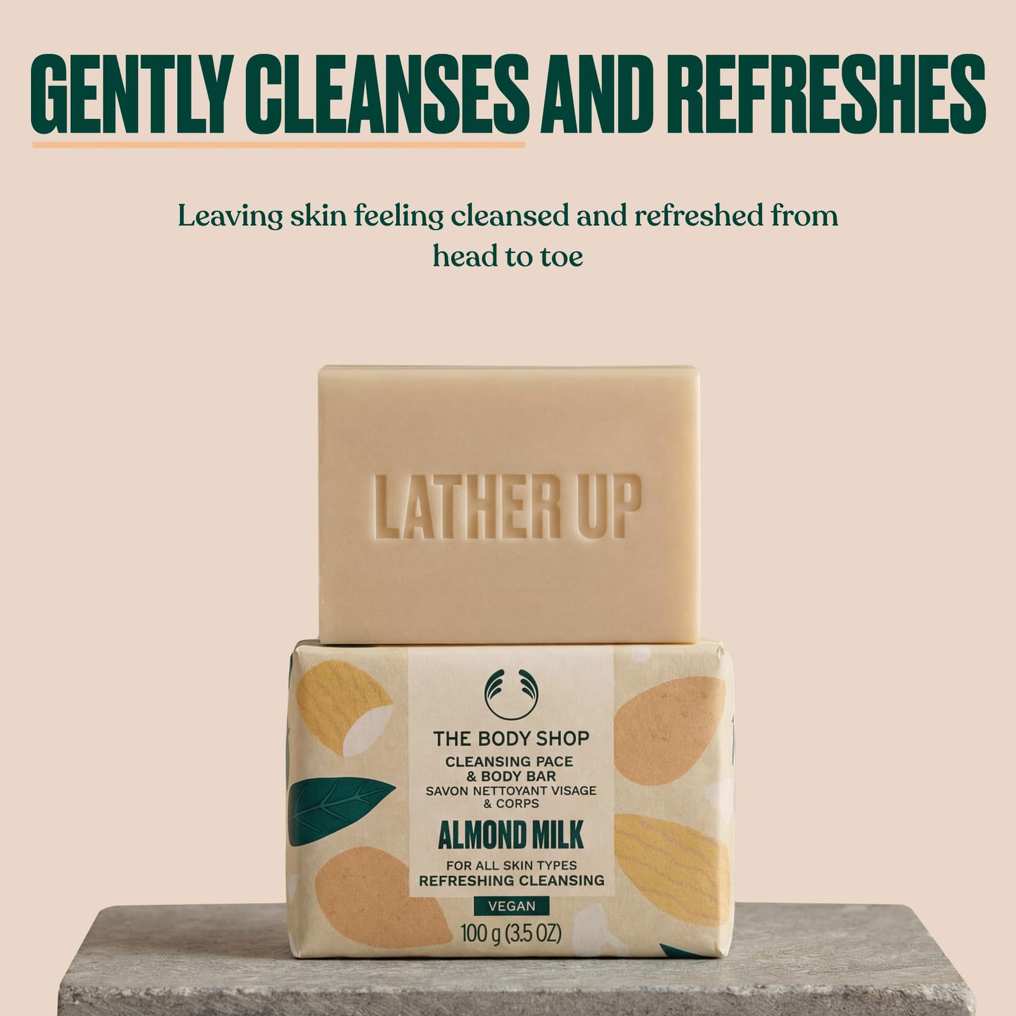 The Body Shop Almond Milk Cleansing Face & Body Bar – Refreshing & Cleansing – Vegan – 3.5oz