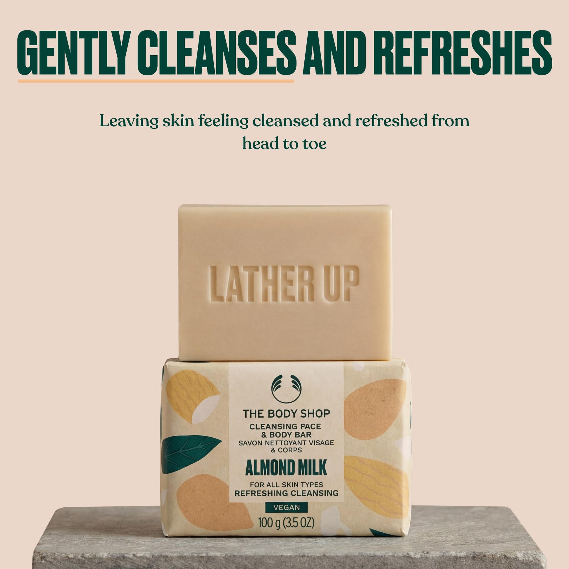 The Body Shop Almond Milk Cleansing Face & Body Bar – Refreshing & Cleansing – Vegan – 3.5oz