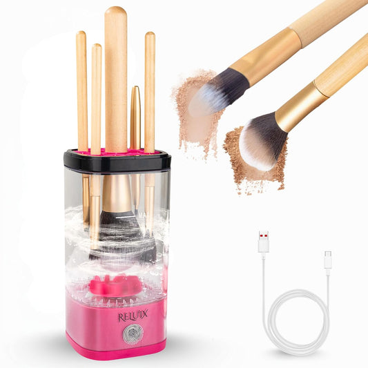 Makeup Brush Cleaner Machine – Electric Makeup Brush Cleaner Cleanser and Dryer, Automatic Spinning Brush Washer for Deep Cleaning, Cosmetic Brush Cleaner for Beauty Blender & Makeup Sponge