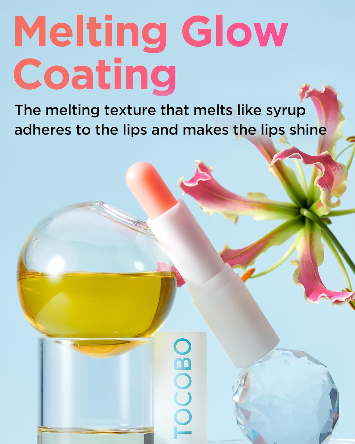 TOCOBO Glass Tinted Lip Balm 011 Flush Cherry – Vegan Korean Lip Care for Deep Hydration - Tinted Glass Glow Moisturizing with Vibrant Cherry Pink Color - Non-Sticky Radiant Finish, 0.12 oz.