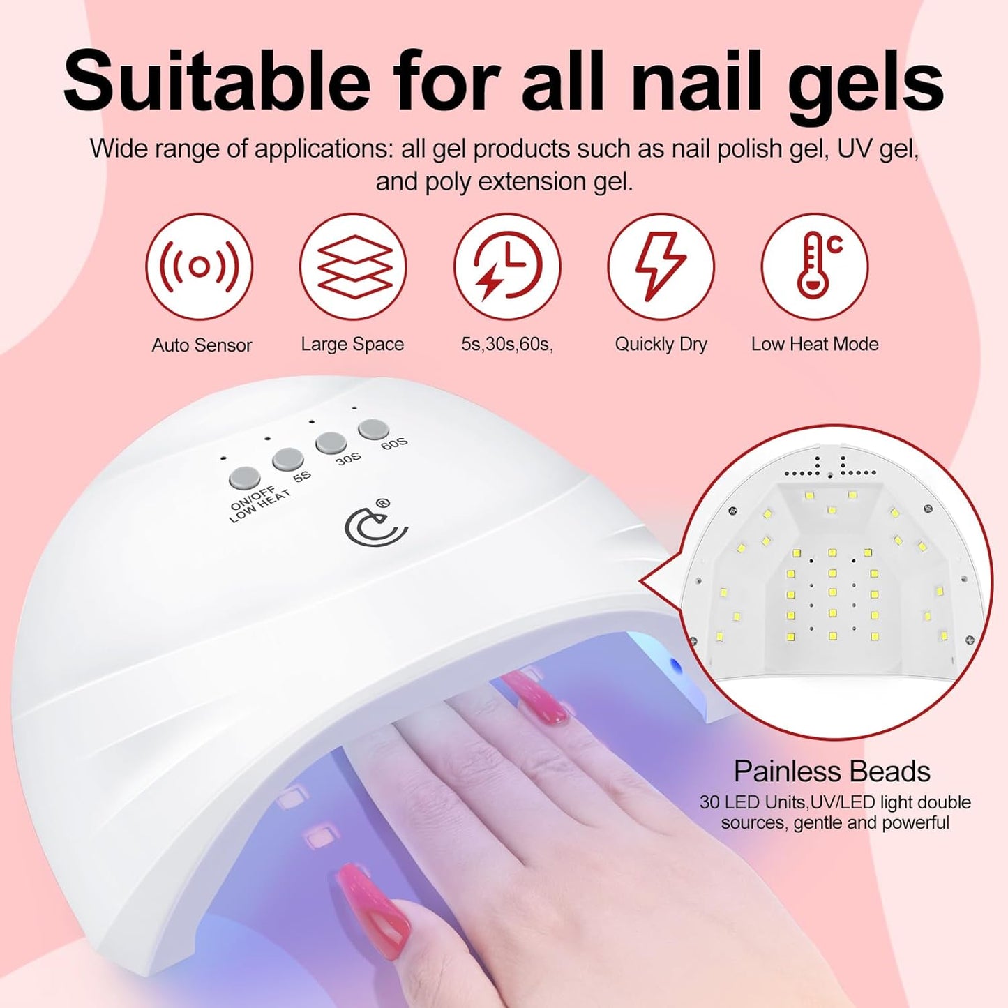 COSCELIA 53ps Gel Nail Polish Kit with U V light and Drill Starter Kit 35 Fall Colors Gel Polish 5pcs Top Base Coat LED Lamp Nail Art All Seasons Gel Manicure Kit Gifts for Women