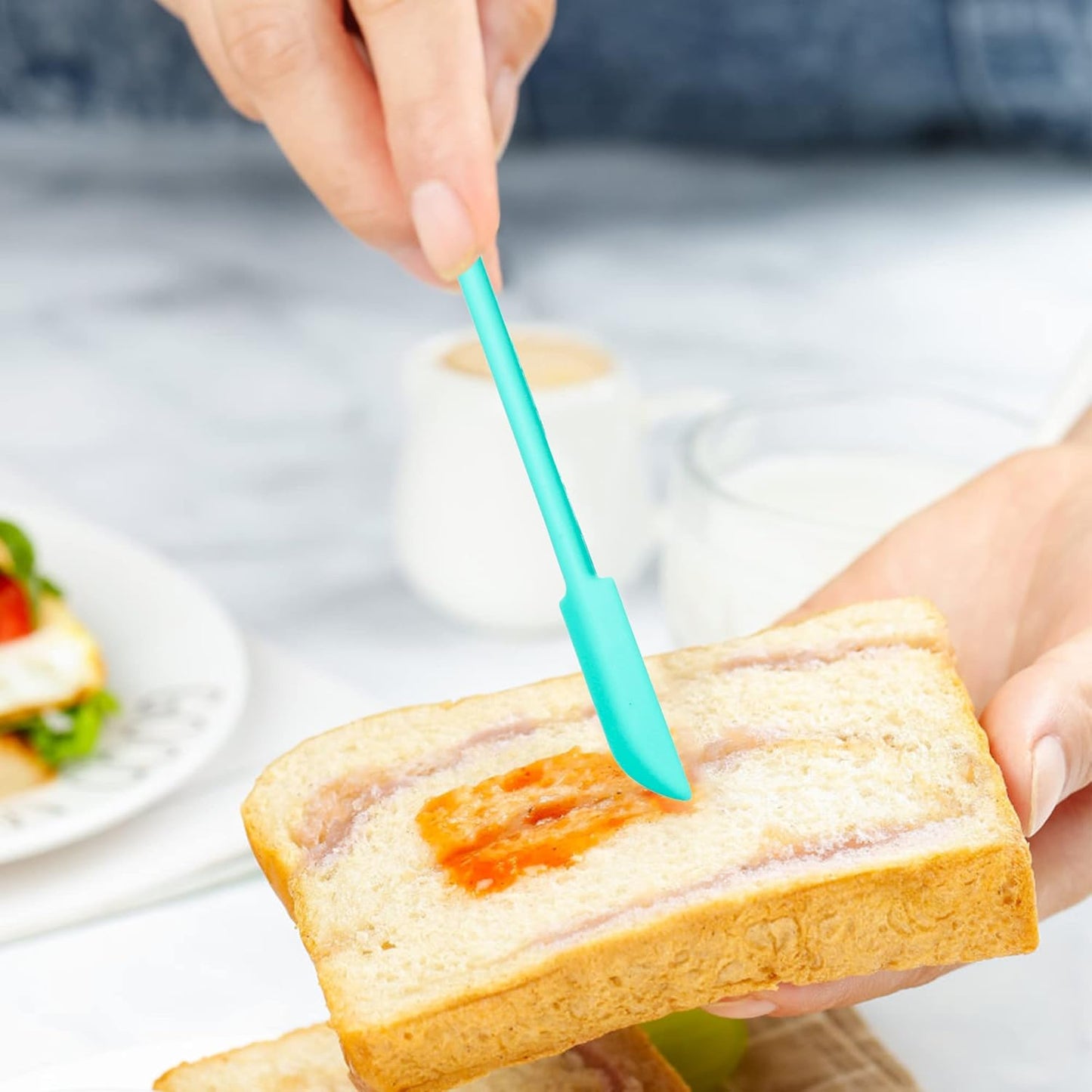 Mini Spatula Silicone Spatula Set - 4pcs Small Makeup Scrapers for Cosmetics, Reusable Beauty Tiny Tools, Thin Jar Scraper, Get the Last of the Makeup Out of the Bottle(Multicolor)