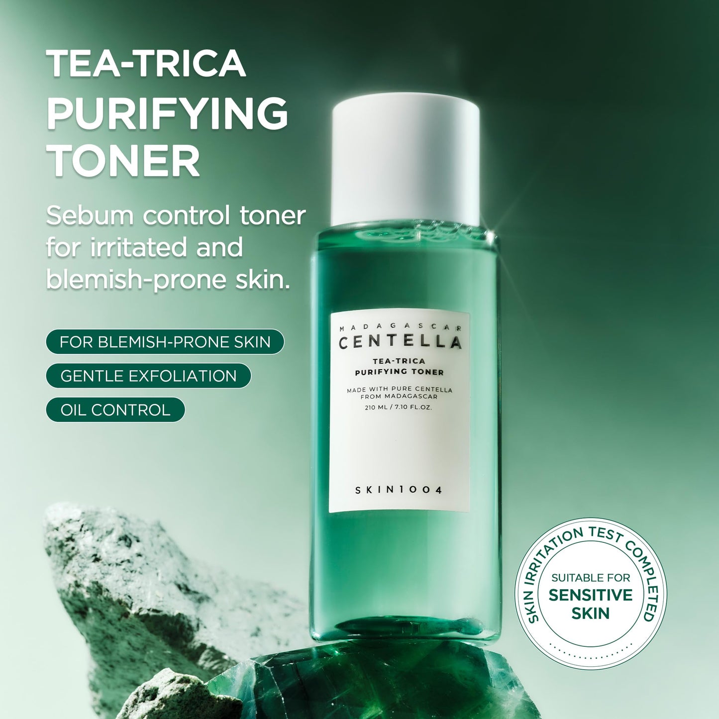 SKIN1004 Tea-Trica Purifying Toner, Korean Toner with Tea Tree & BHA, Centella Toner for Oil