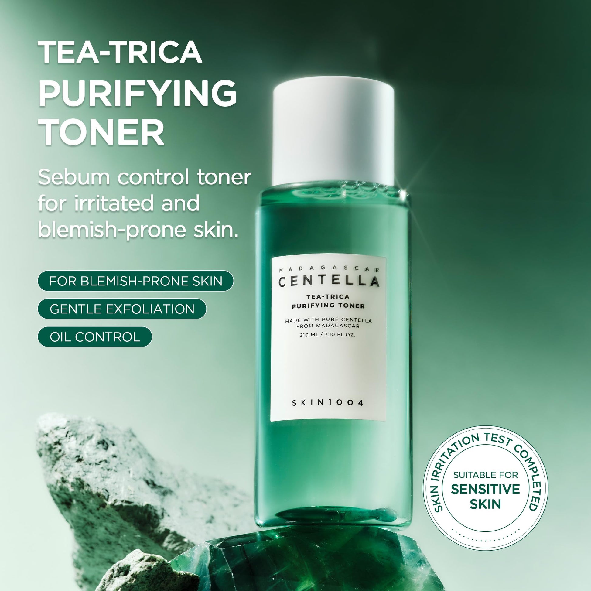 SKIN1004 Tea-Trica Purifying Toner, Korean Toner with Tea Tree & BHA, Centella Toner for Oil