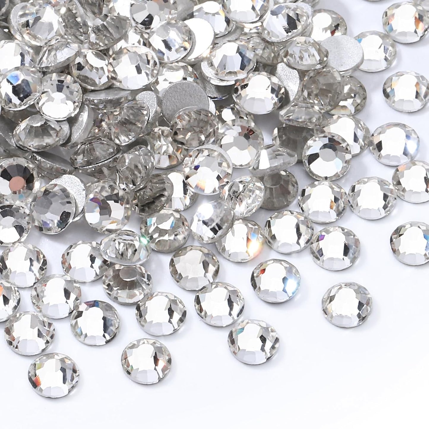 Crystal Clear Flatback Rhinestones, Glass Rhinestones for Nail Art and Craft, Glue Fix, Loose Crystal Gemstones(Crystal, SS12, 1440pcs, 2.9-3.0mm)