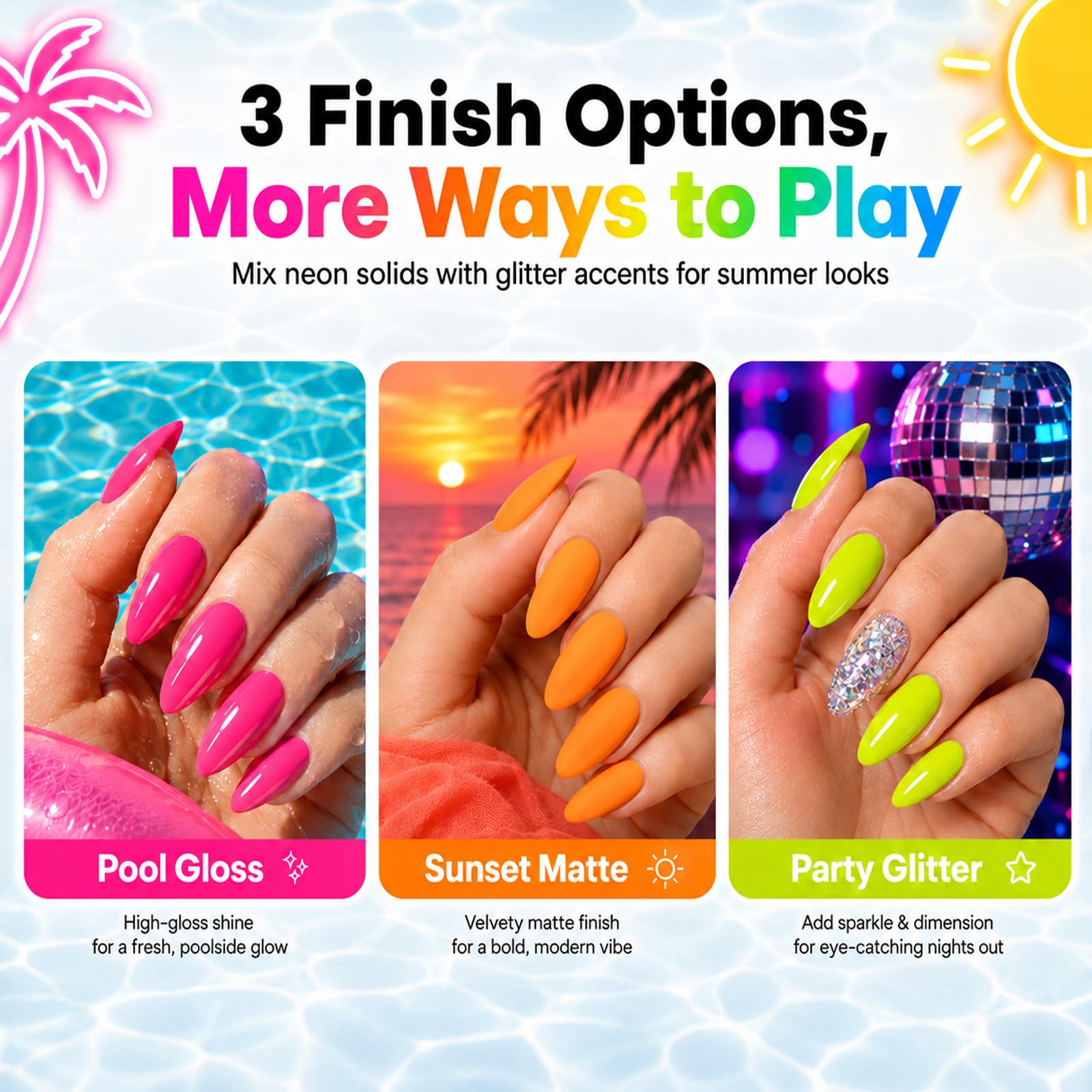 Beetles Neon Gel Nail Polish Set, 23 PCS 20 Color Rainbow Gel Polish Kit