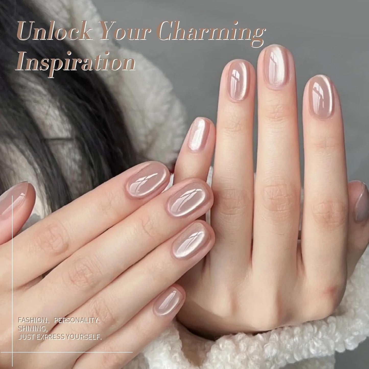 Born Pretty Cat Magnetic Eye Gel Nail Polish, Nude Moonlight Cat Magnetic Gel, Glass Shiny Effect Nude Soak Off Nail Art Salon Manicure Home Gift 15ml