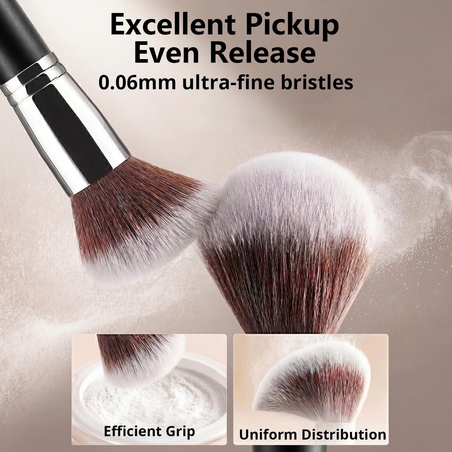BEAKEY Makeup Brushes set with 2 Blending Sponges,10 Brush Face and Eye Set