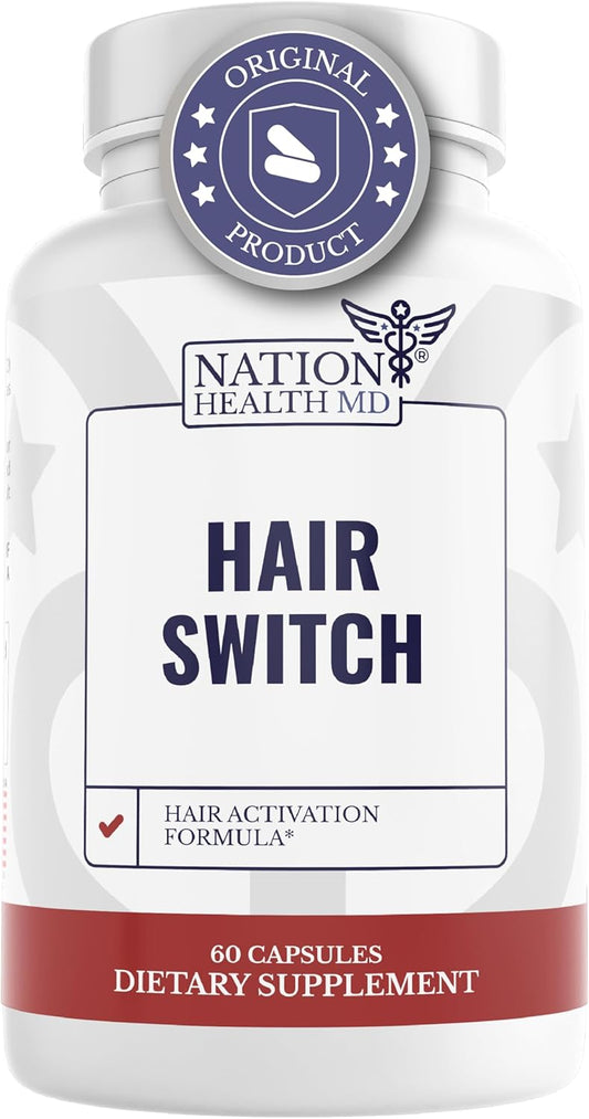 Hair Switch - Supplements for Hair and Scalp - Biotin, Zinc, Selenium, and More - Hair Activation Formula for Men and Women, 1 Bottle