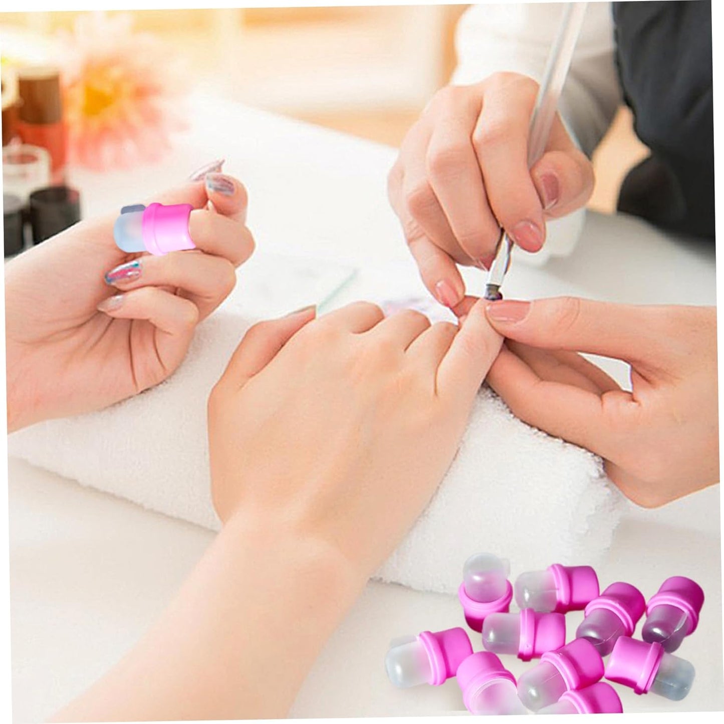Nail Polish Remover 20Pcs Nail Soak Off Clips, Practical Convenient Polish Remover, Plastic Gel Soak Off Solvent Cleaner Wrap Clip Cap Tool