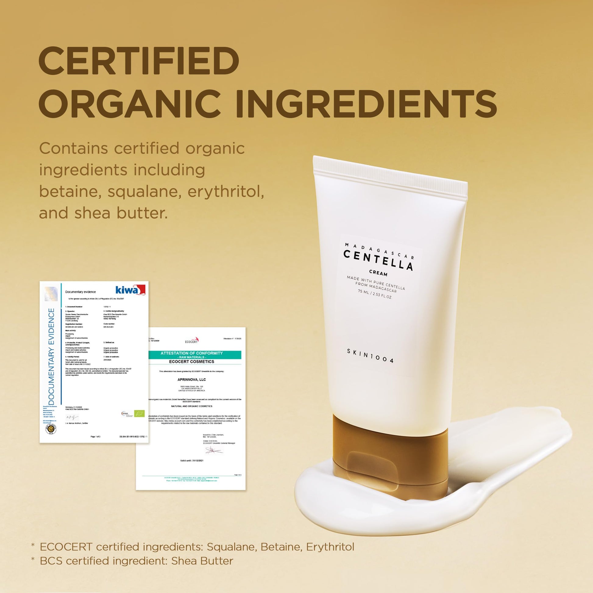 SKIN1004 Madagascar Centella Cream, Korean Face Moisturiser with Centella Asiatica, Face Cream with