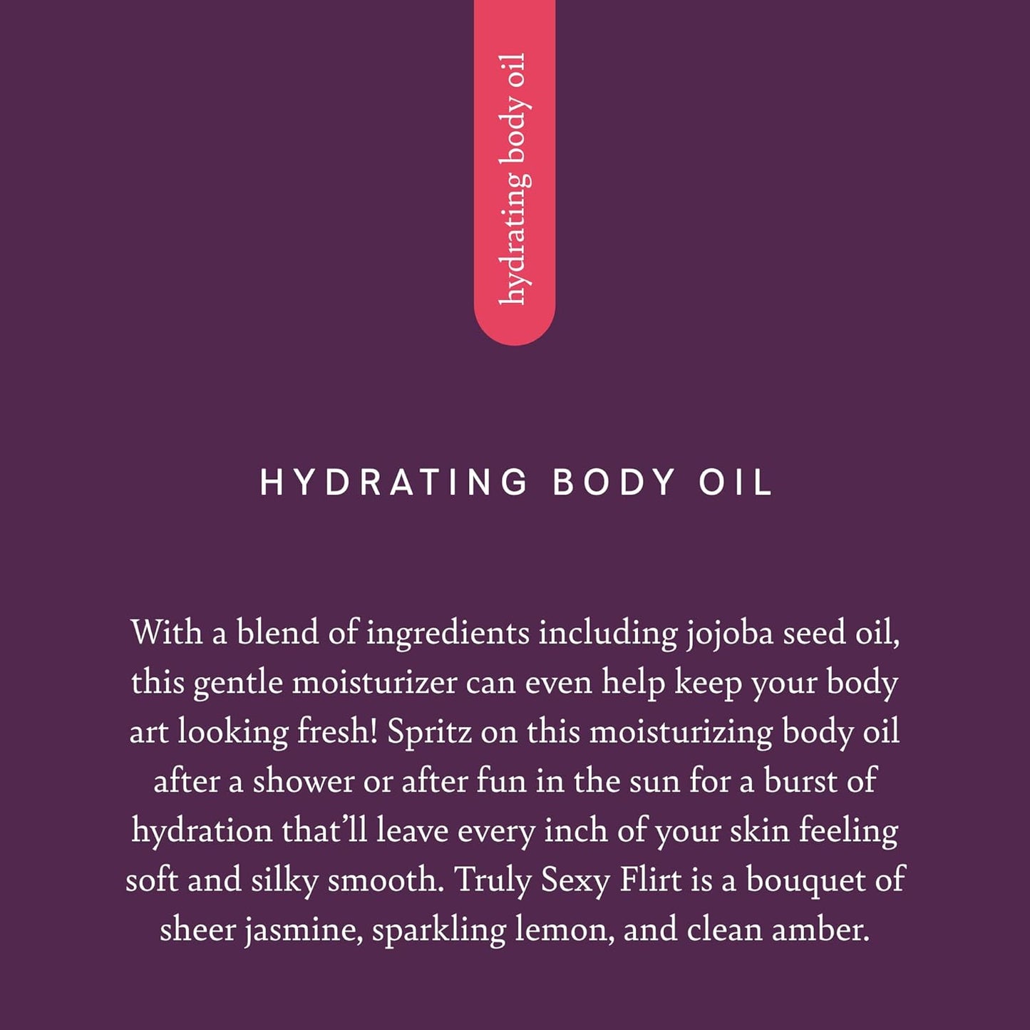 Pure Romance Lustra Hydrating Body Oil - Non-Greasy After Shower Moisturizer for Dry Skin - Infused with Jojoba and Argan Oils - Mist on With Convenient Spray Bottle, 7 Fl Oz, Truly Sexy Flirt