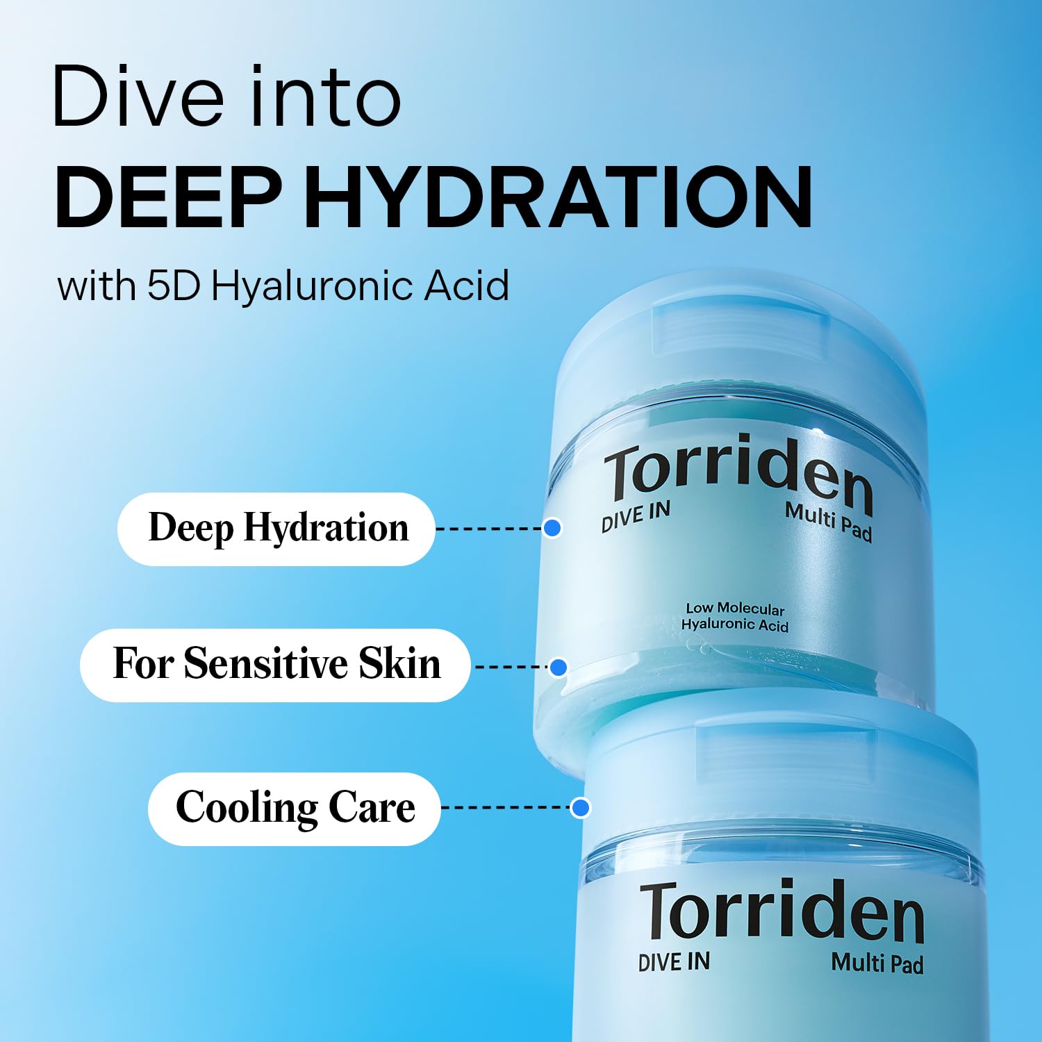 Torriden DIVE IN Multi Pad (80 pads) | Serum infused Facial Pads for Cooling, Soothing, Hydrating