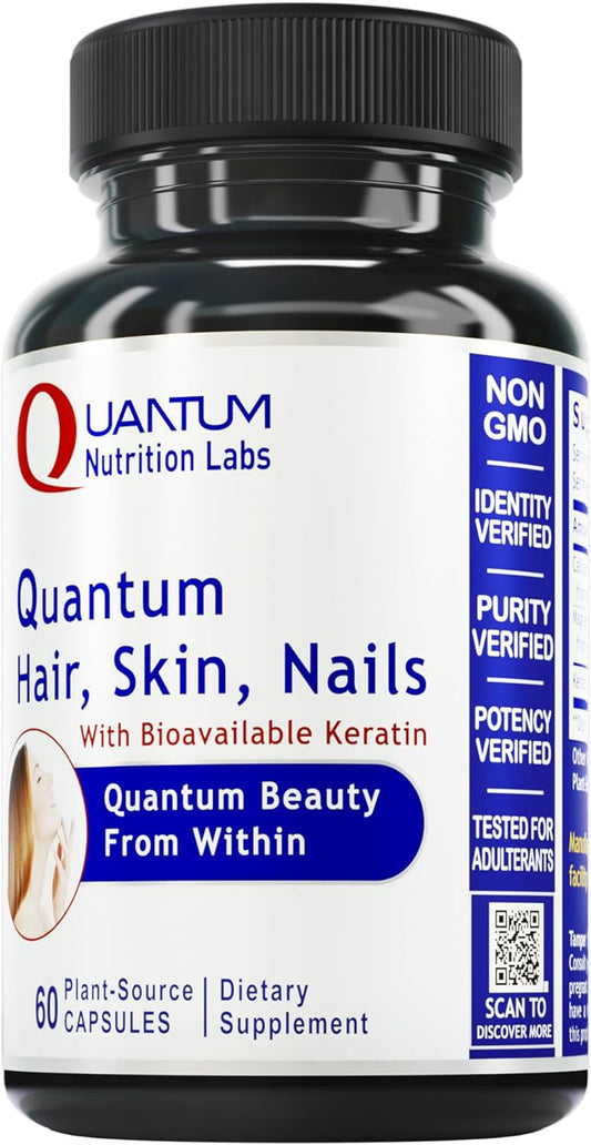 Quantum Nutrition Labs Hair Skin and Nails - Keratin Supplement, Hair Growth Supplement for Women &