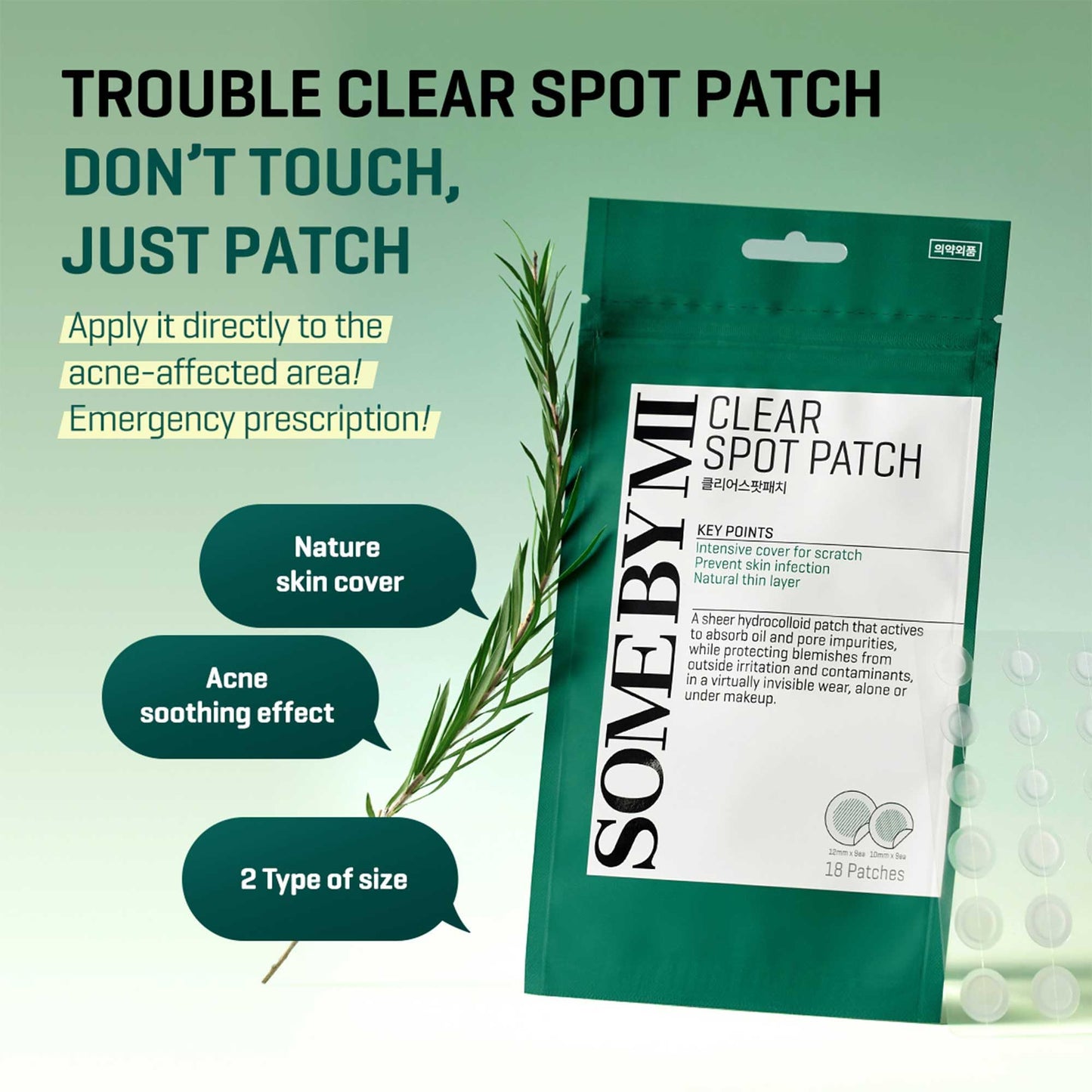 SOME BY MI 30 Days Miracle Clear Spot Patch - Pack of 1, 18 Counts, 2 Size(10mm 9Counts, 12mm