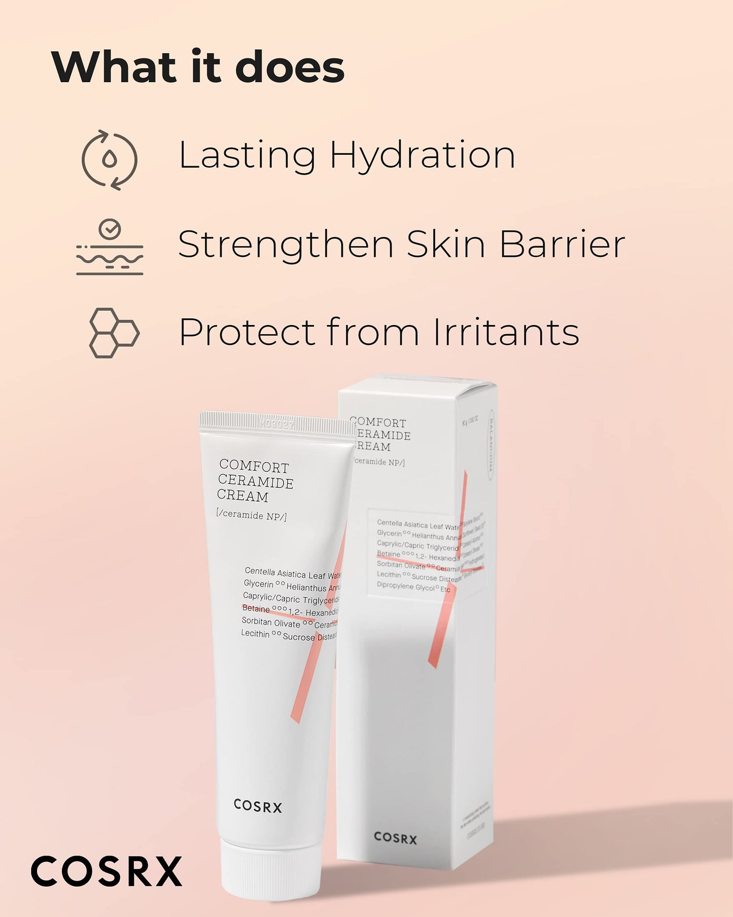 COSRX Balancium Comfort Ceramide Cream, Centella Asiatica Cream, 2.82 oz