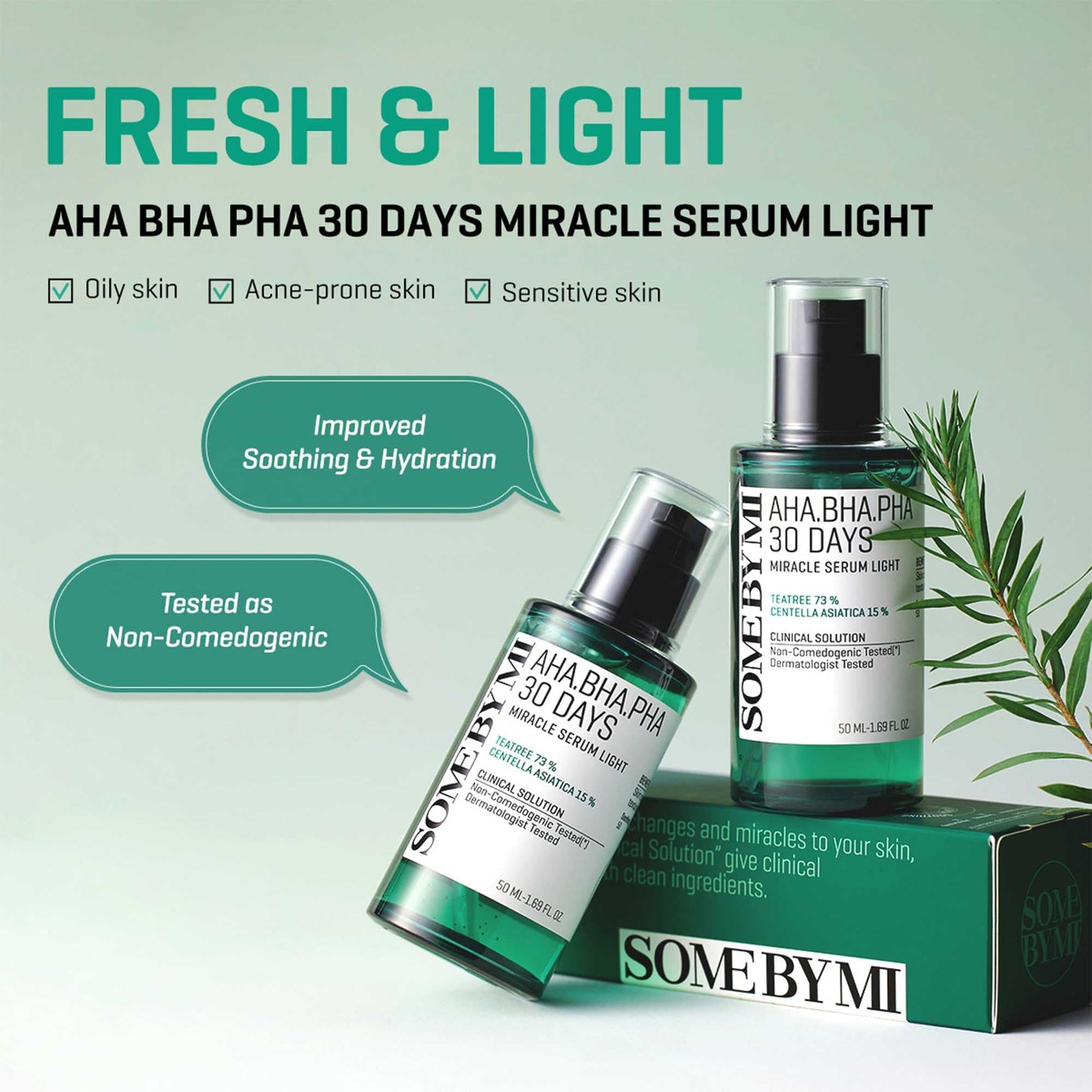 SOME BY MI AHA BHA PHA 30 Days Miracle Serum Light - 1.69oz, 50ml - Daliy Exfoliating Salicylic