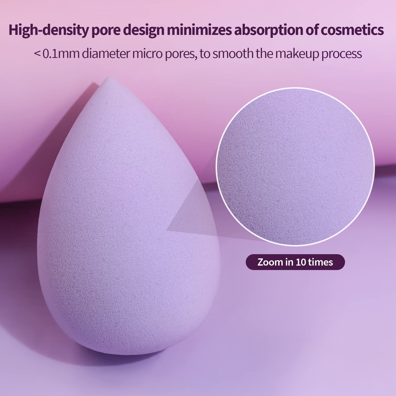 BEAKEY Makeup Sponge 5 Pack, Latex-Free Makeup Sponges for Foundation