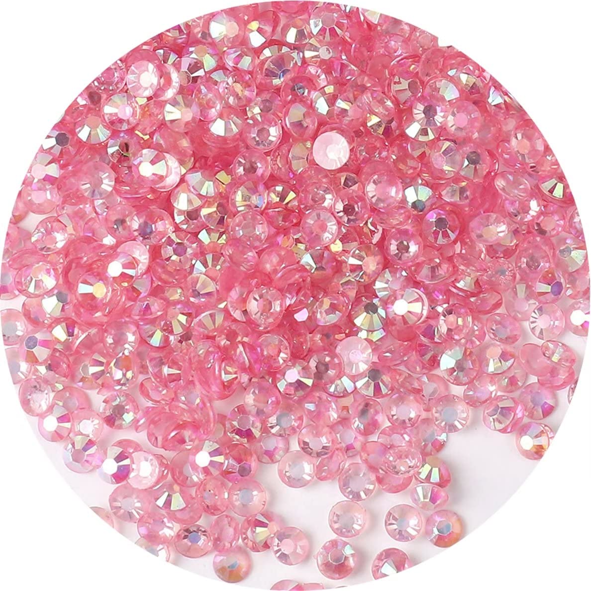 1440 Pcs SS20 5mm AB Flatback Rhinestones for Nails Art Crafts Transparent Glitter Round Gems Crystals DIY Clothes Shoes(Clear Light Pink AB)
