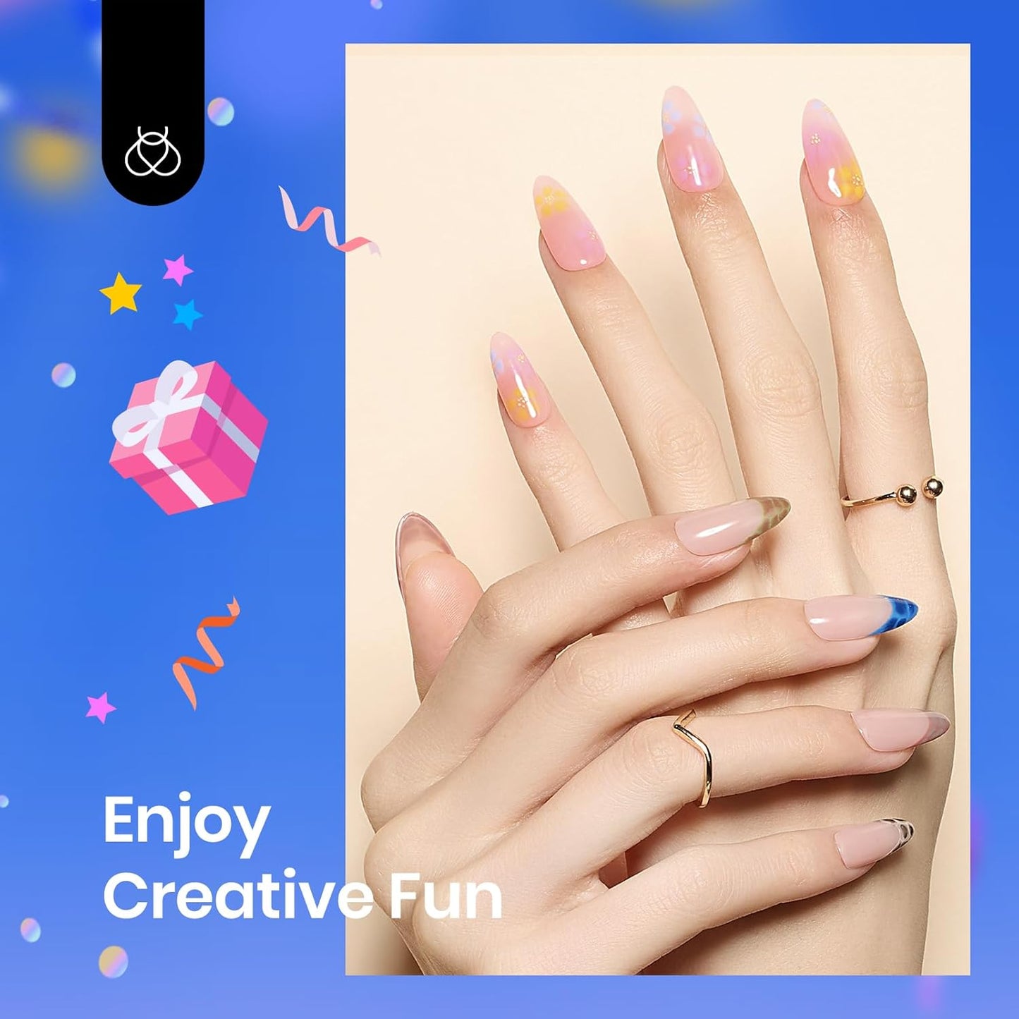 Beetles Blooming Gel & Base Top Coat Set, 3PCS 15ML Shine Finish Long Lasting No Wipe Top Coat Gel Nail Polish Base Spreading Marble Effect Soak off UV LED Nail Art Gifts for Women