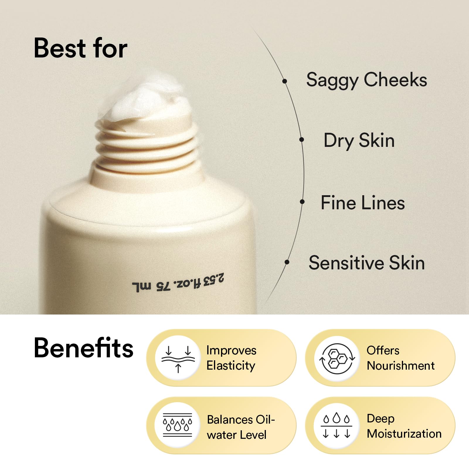 Abib Jericho Rose Cream 2.53 fl oz, Moisturizer for Dry and Aging Skin, Korean Skincare