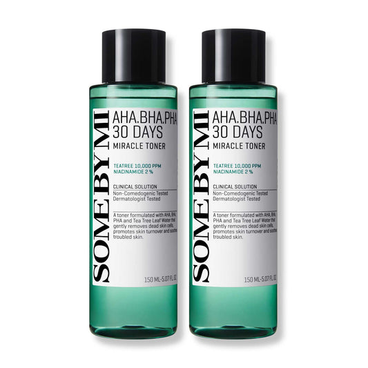 SOME BY MI AHA BHA PHA 30 Days Miracle Toner – Pack of 2 – Korean Refining Face Toner for All Skin