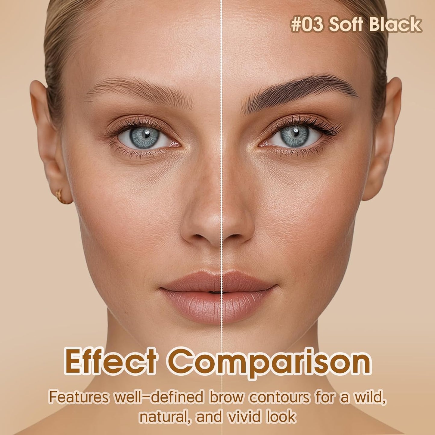 Microblading Brow-Fection Brow Eyebrow Pencil – Angled Brush Tip, Wild Natural Hair-Like Strokes, Patented Design, Long-Lasting & Smudge-Proof, for Beginners & Pros(03 Soft Black）