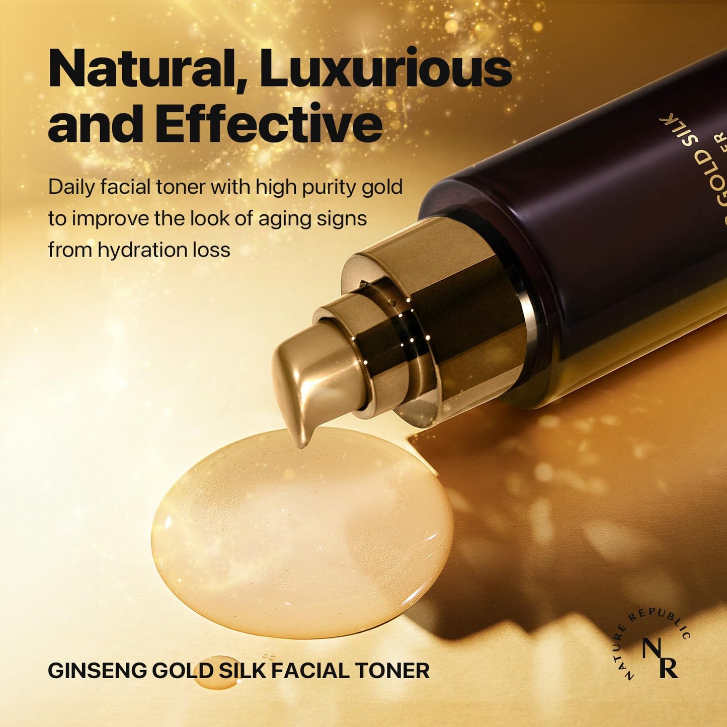 Nature Republic Ginseng Gold Silk Facial Toner | Hydrating Glow Toner, Niacinamide & Silk Amino
