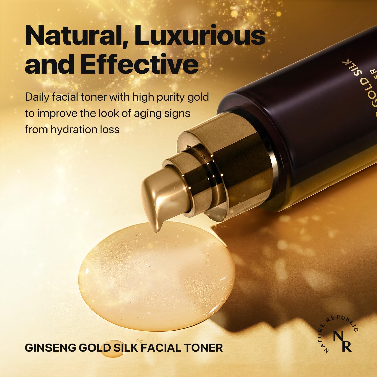 Nature Republic Ginseng Gold Silk Facial Toner | Hydrating Glow Toner, Niacinamide & Silk Amino
