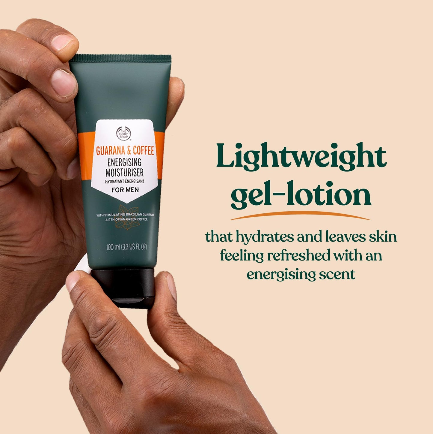 The Body Shop Guarana and Coffee Energizing Moisturizer For Men, 3.3 Fl Oz