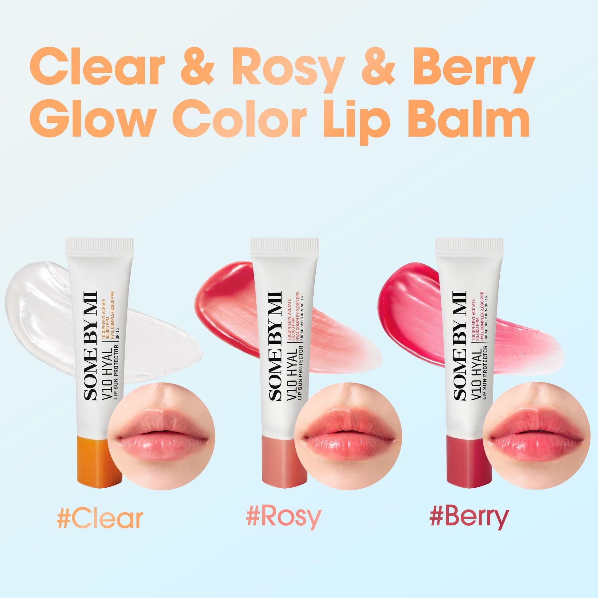 SOME BY MI V10 Hyal Lip Sun Protector Clear – Pack of 2, 0.46oz – Korean Tinted Glow SPF 15