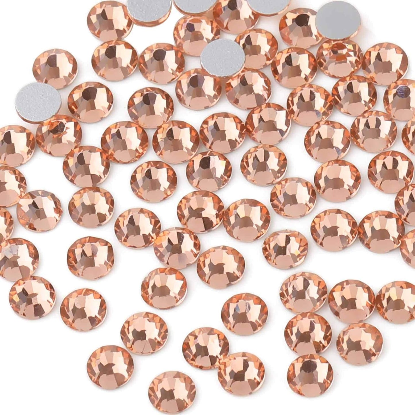 beadsland Flat Back Crystal Rhinestones Round Gems for Nail Art and Craft Glue Fix,Champagne (2.7-2.8mm) SS10/1440pcs