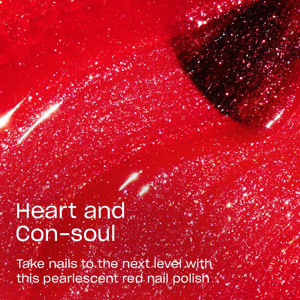 OPI Nail Lacquer Heart and Con-soul | Opaque Bright Red Shimmer Nail Polish