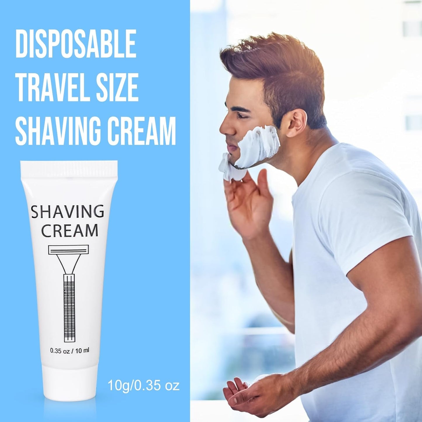 Pack of 150 Disposable Shaving Cream Bulk, Individually Wrapped, 10g/0.35 oz, Travel Size Hotel Toiletries Amenities