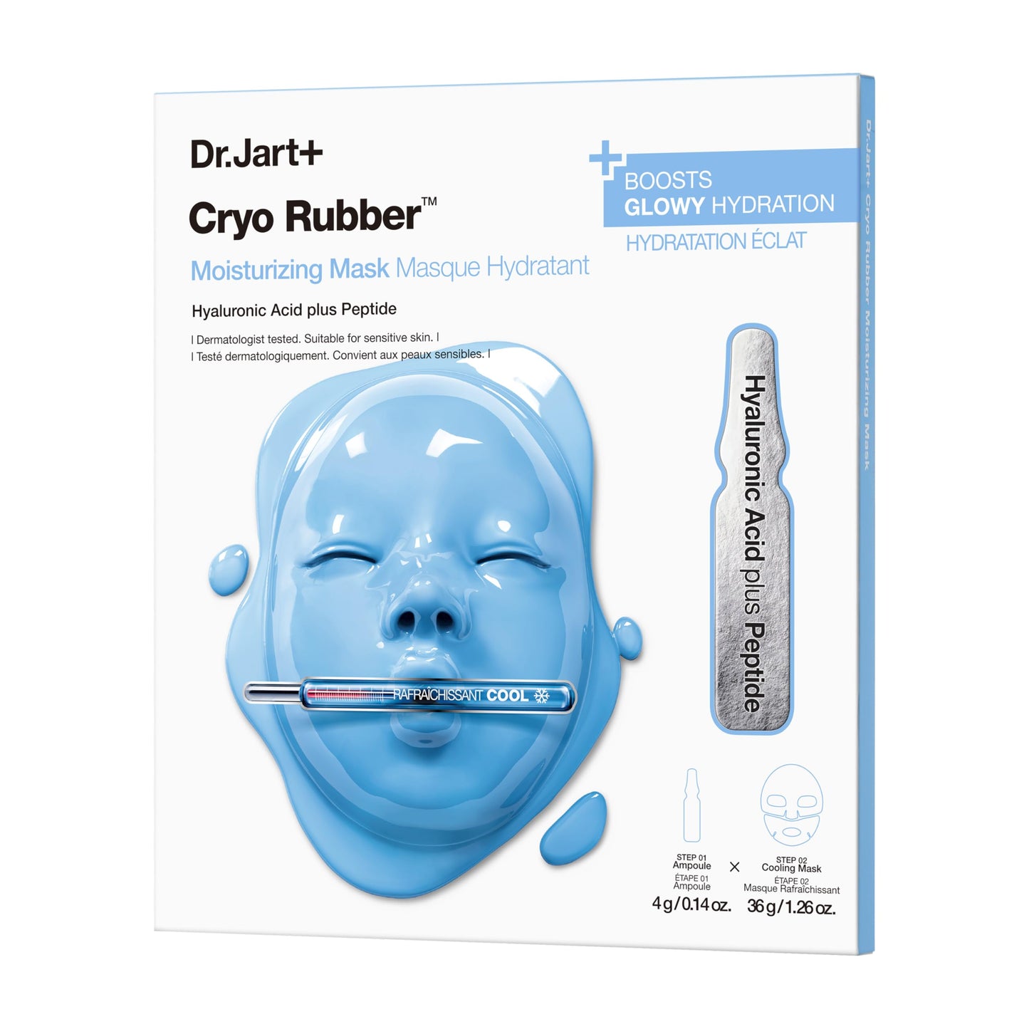 Dr.Jart+ Cryo Rubber Moisturizing and Cooling Korean Face Mask with Hyaluronic Acid and Peptides|