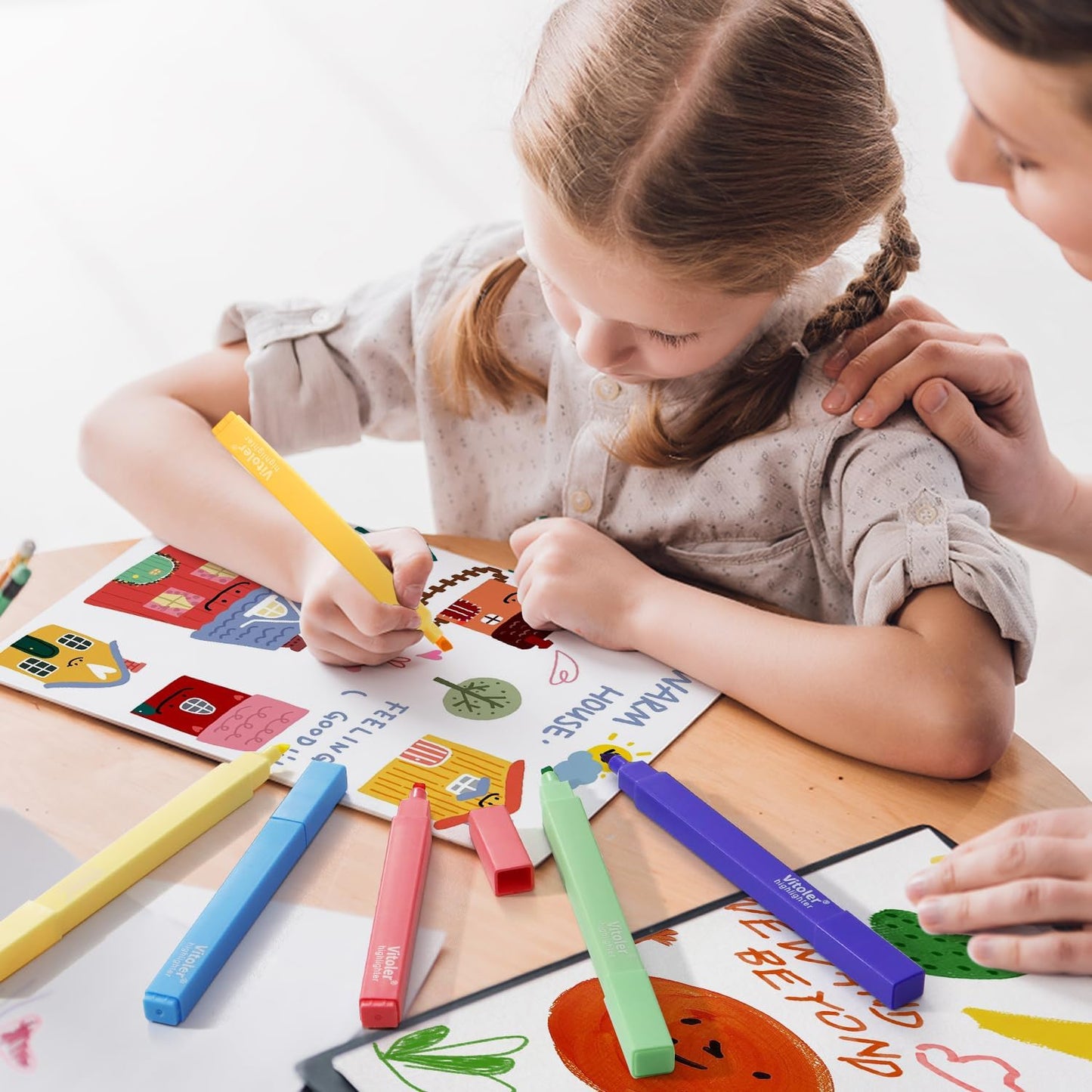 Aesthetic Highlighters, 8 Pack Marker Pens, Assorted Color Highlighters,Cute Pastel Highlighte, No Bleed Highlighte for Bible Journaling Planner Notes School Supplies