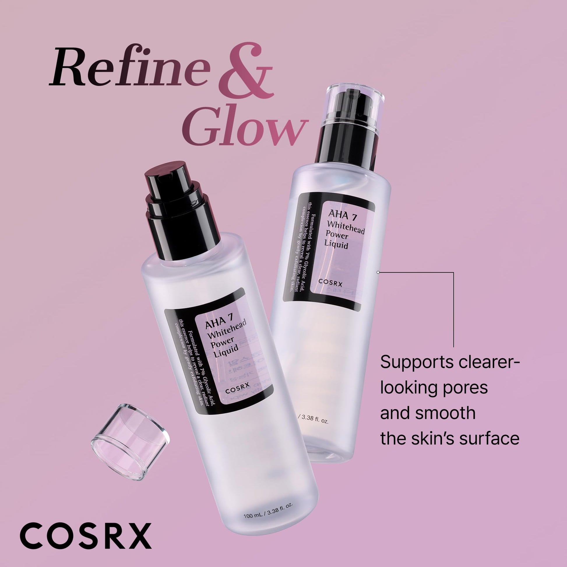 COSRX 7% Glycolic Acid Whitehead Removing AHA Exfoliant, 3.38 fl.oz