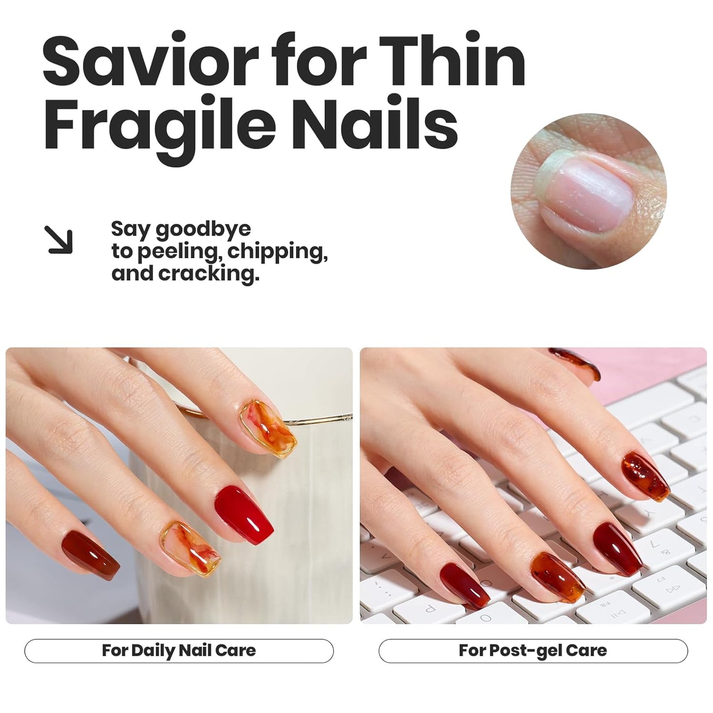 Beetles Fall Nail Polish Set - Golden Harvest 6 Colors Quick Drying Long-Lasting Burgundy Red Orange Jelly Glitter Nail Polish for DIY At-Home Manicure Gift for Women