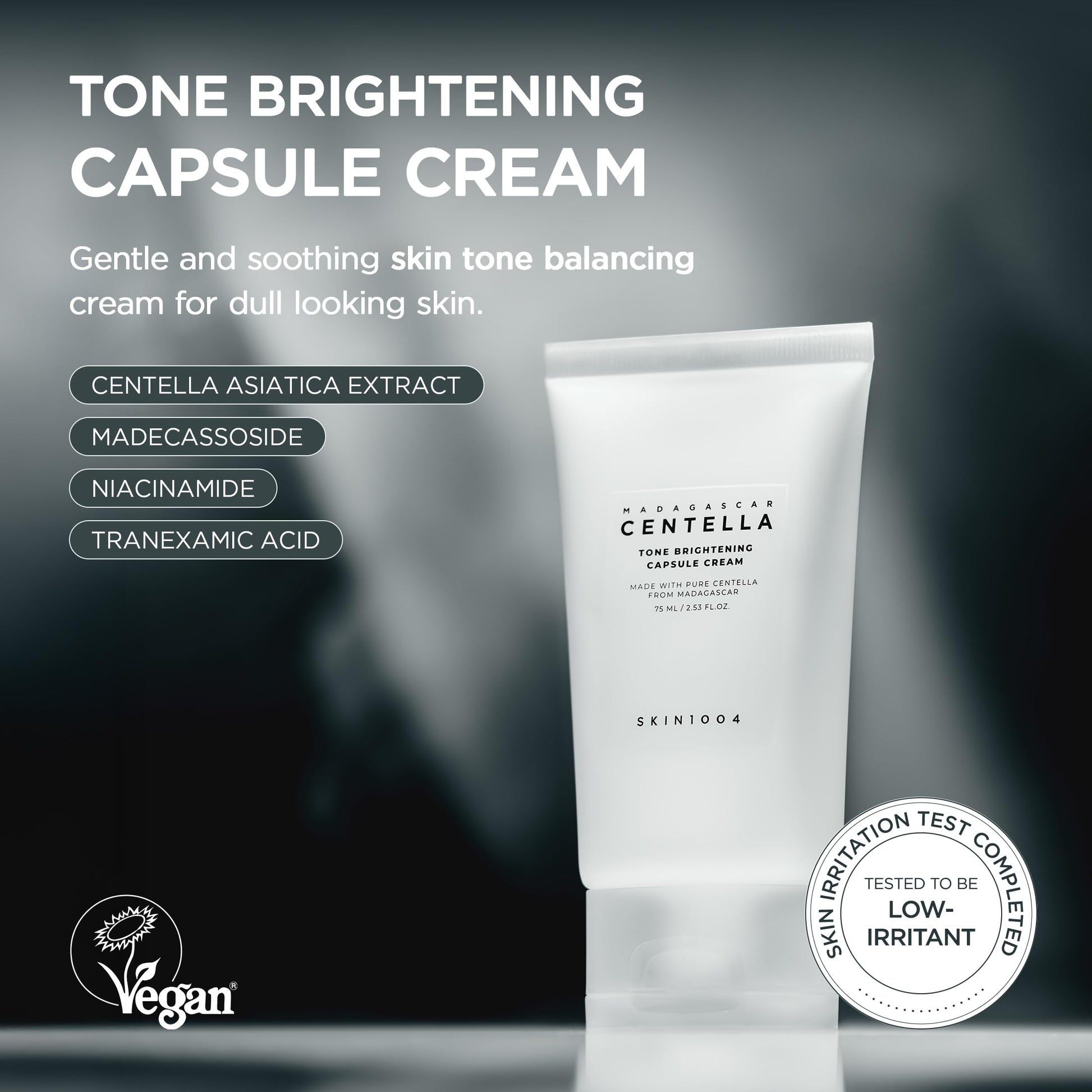SKIN1004 Tone Balancing Capsule Cream, Korean Face Moisturiser with Madewhite, Niacinamide &