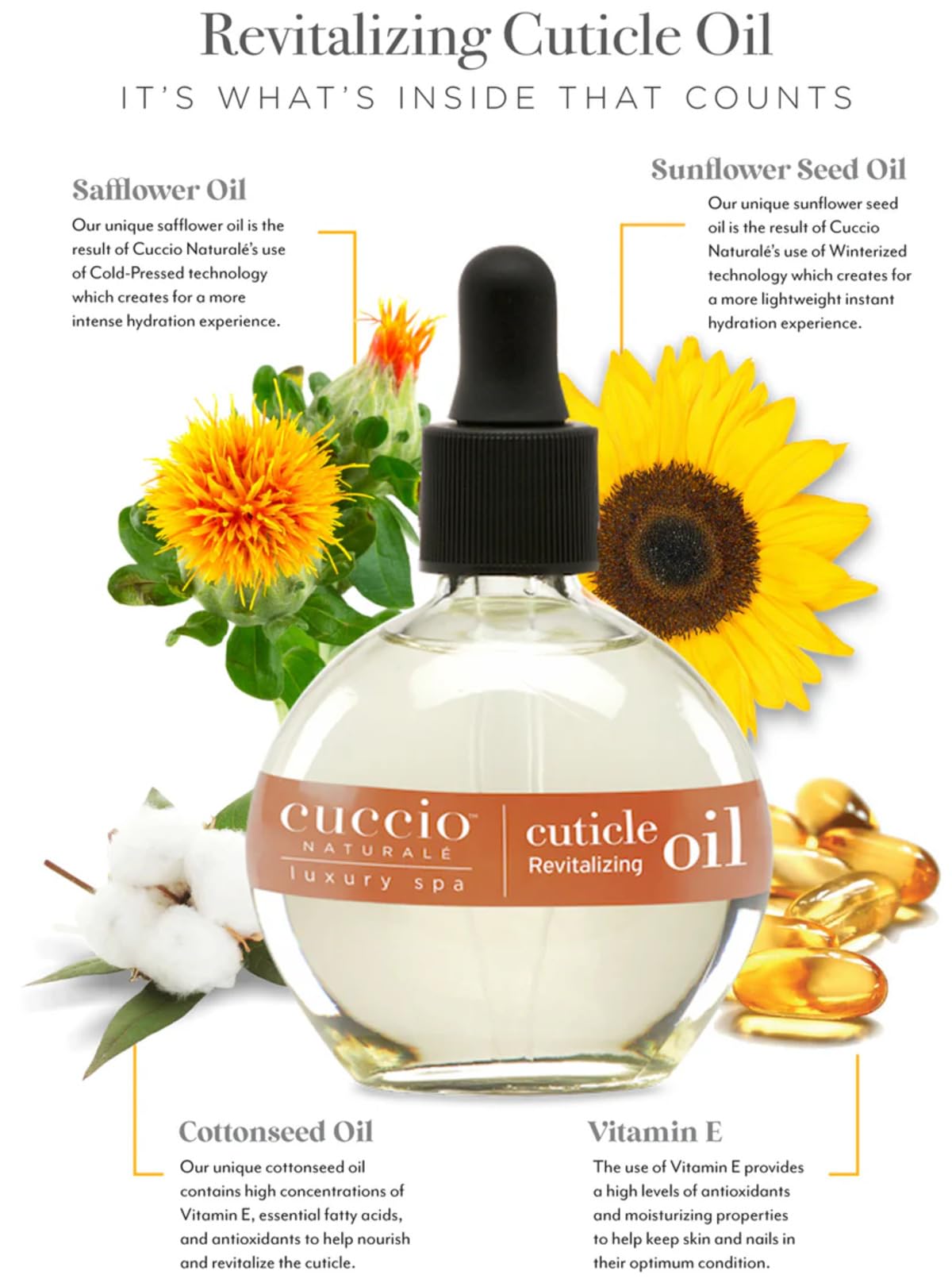 Cuccio Naturale Vanilla Bean & Sugar Revitalizing Cuticle Oil, Lightweight Fast-Absorbing Hydrating