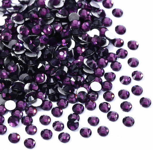Tanzanite Flatback Rhinestones, Glass Rhinestones for Nail Art and Craft, Glue Fix, Loose Crystal