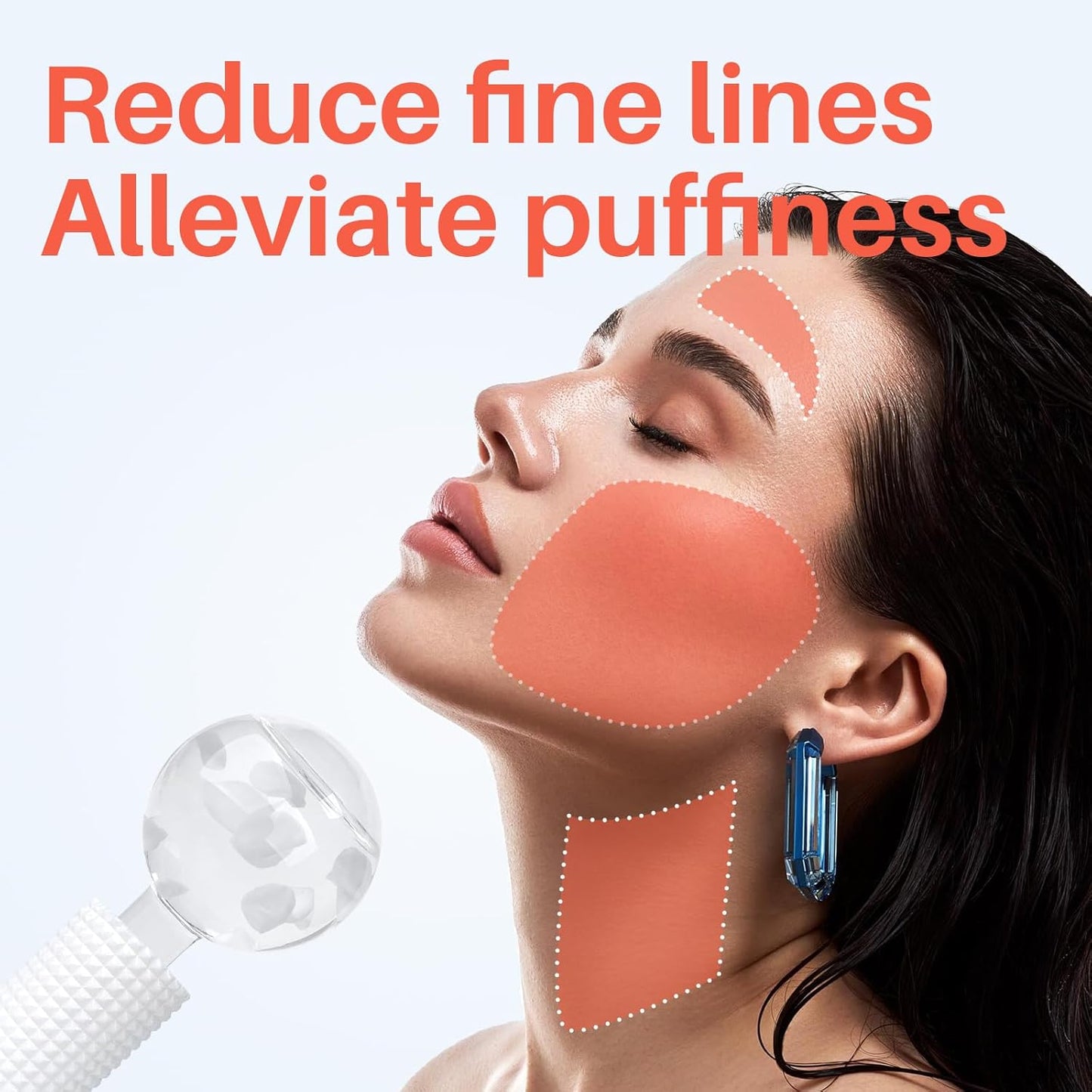 Ice Globes & Ice Roller for Face and Eyes - Facial Massage Tools for Skin Care, Reduce Wrinkles & Puffiness, Cooling Globes & Roller Ball for Glowing Skin 2PCS (White)