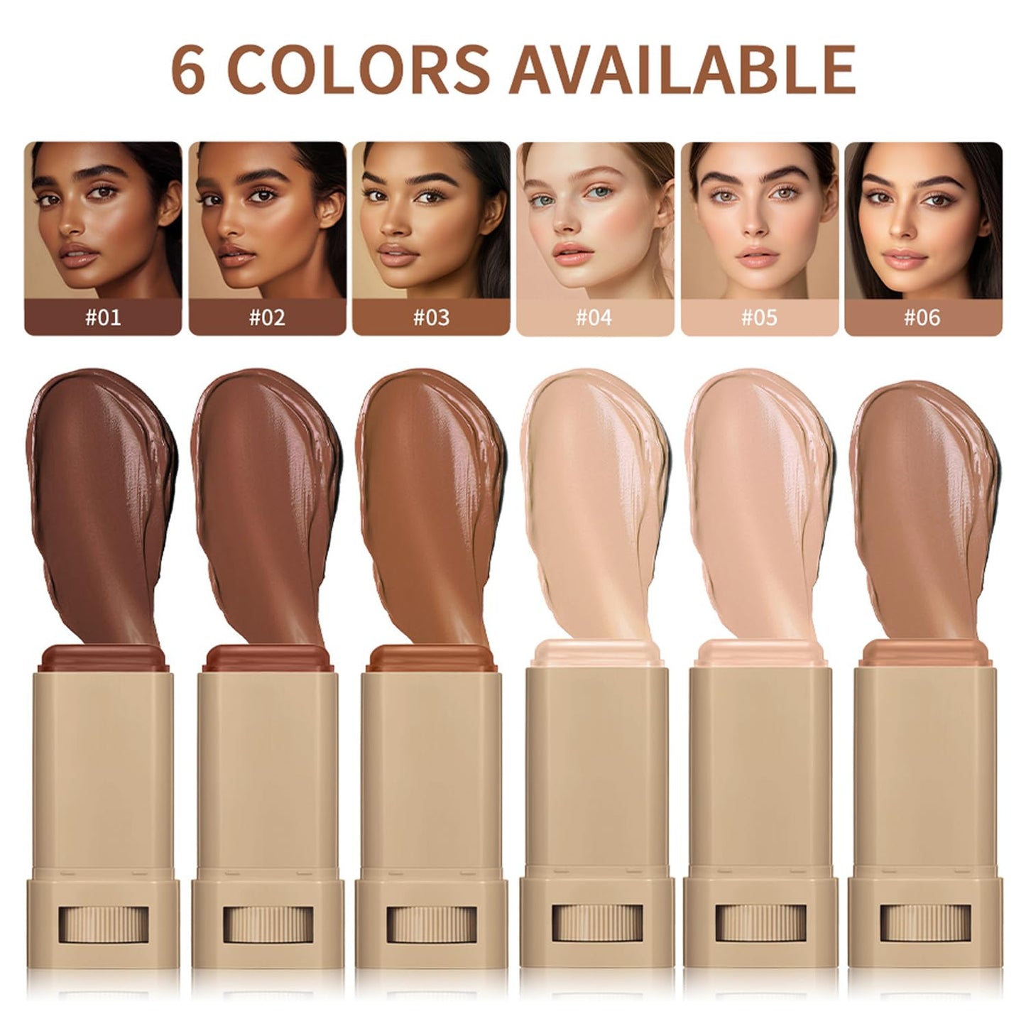 2PCS Foundation Stick Beauty Balm Serum Boosted Skin Tint, Solid Tinted Moisturizing Serum Contour Stick, Natural Fit, Moisturizing ＆ Concealing Foundation Sticks (#01)